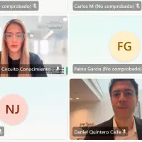 Daniel Quintero, ya en el cargo de Supersalud, prendió solo unos segundos su cámara en la audiencia que tuvo lugar este miércoles en la mañana de manera virtual. FOTO: CAPTURA DE VIDEO