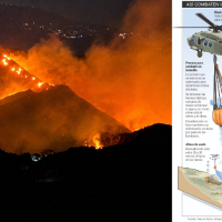 En Antioquia se han reportado 12 incendios en lo que va de agosto. Varios han tenido que ser controlados con helicópteros Black Hawk. Foto: cortesía y EL COLOMBIANO.