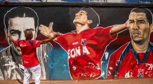 En la zona de la Unidad Deportiva Atanasio Girardot hay murales que los hinchas del equipo han hecho en los últimos años. FOTO: CARLOS VELÁSQUEZ 