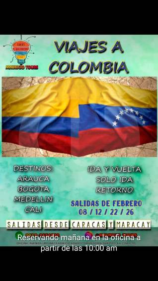 En este volante ofrecen servicios de ida y regreso a Venezuela. FOTO: Cortesía