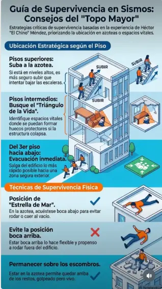Guía de superviviencia en terremotos. Foto: @marjuli