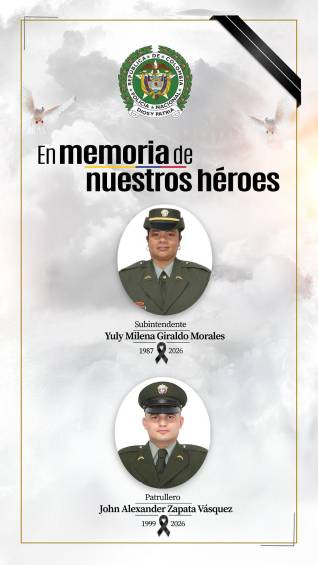 La policía lamentó la muerte de los uniformados. FOTO: Policía. 