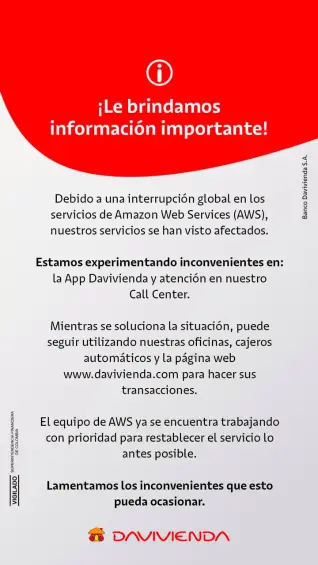 Esta sería la razón de la caída de Amazon que paraliza las plataformas financieras en Colombia