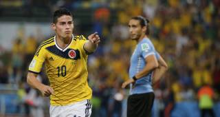 James Rodríguez anotó, en el estadio Maracaná de Río de Janeiro, el mejor gol del Mundial Brasil 2014. En la imagen lo festeja. Foto: Juan Antonio Sánchez