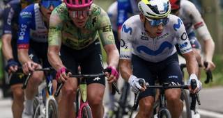 Éiner Rubio, de 28 años edad, viene de ser octavo en el Giro de Italia 2025. FOTO X-MOVISTAR