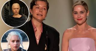 Emilia Clarke y Emma D’Arcy, intérpretes de Daenerys y Rhaenyra Targaryen en Juego de Tronos y La casa del dragón. Foto: HBO / Emmy 2026