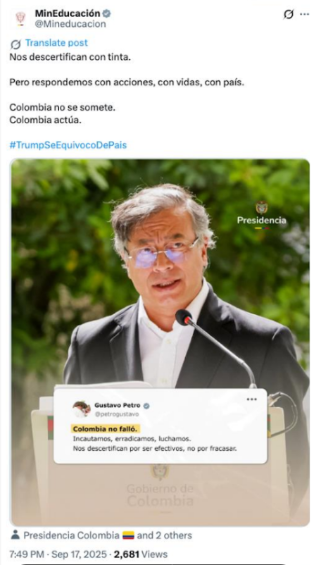 Admiten demanda contra MinEducación y Servicio Geológico Colombiano por presunto proselitismo en redes sociales a favor de Petro