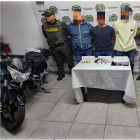 Tres de los capturados en los dos operativos del Ejército en el Suroeste antioqueño. FOTO Cortesía Cuarta Brigada.