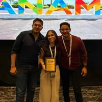 La joven recibió el reconocimiento en enero en Panamá. FOTO: Cortesía Universidad CES