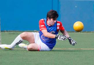 Juan Antonio Aristizábal, arquero de Imer Rionegro, quien compite en la Copa Valores Fides-Panathlon Medellín. FOTO CAMILO SUÁREZ 
