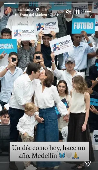 Recuerdo de María Claudia Tarazona durante la campaña a presidencia del exsenador Miguel Uribe Turbay. FOTO: tomada de Instagram - María Claudia Tarazona.