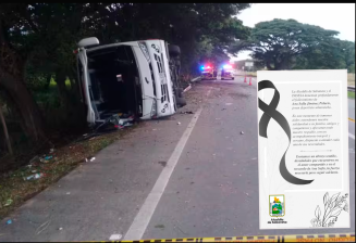 El accidente se produjo en la vía a Buga, a la altura de Zarzal, Valle del Cauca. FOTOS Tomadas de redes sociales