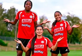 Valerín Loboa, Mariana Silva y Mariana Mosquera, serán titulares con Colombia en el duelo del debut, en el Mundial Sub 20 en Polonia. FOTO CORTESÍA FCF