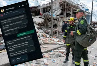 El falso director de Sanidad de la Policía aparece por WhatsApp y contacta a uniformados y alcaldes de pueblos afectados por el terremoto. FOTOS: CORTESÍA DE POLICÍA.
