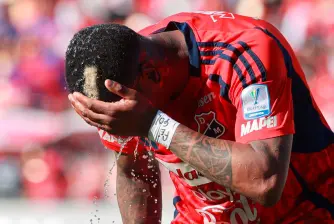 DIM perdió como local ante Águilas Doradas 1-2 y no pudo lograr el milagro de la clasificación a los cuartos de final de la Liga Betplay. FOTO MANUEL SALDARRIAGA 
