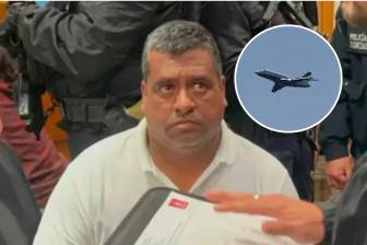 El avión Falcón 2.000 donde fue extraditado alias Araña despegó cerca de las 11 de la mañana. Foto: Captura de video.