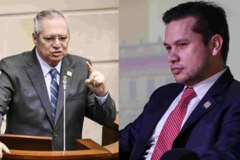 Iván Name y Andrés Calle, expresidentes del Congreso vinculados al caso UNGRD. Foto: Colprensa