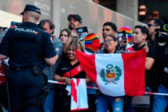 Los jugadores de la selección peruana de fútbol se vieron involucrados en un altercado con la policía de Madrid, antes del partido amistoso ante Marruecos. FOTO EFE 
