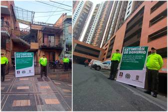 Las medidas cautelares de extinción de dominio se aplicaron a una casa, un apartamento y dos motocicletas. FOTOS Cortesía Alcaldía y Policía