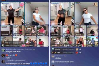 Dos horas seguidas de puro baile frente a desconocidos. FOTO tomada de Tiktok Live de @alicia.garcia0919