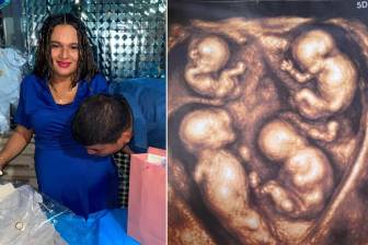 María Tapia y Jonatan Zapa esperan a cuatrillizos varones que serían genéticamente idénticos. FOTOS: Tomada de Tiktok/Cuatrillizos Caucasia