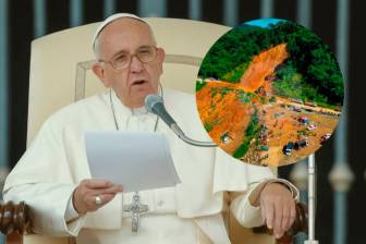 El papa Francisco pidió por todos los colombianos justo dos días después de que no pudiera dar un discurso debido a un nuevo episodio de bronquitis. FOTOS: COLPRENSA Y MANUEL SALDARRIAGA