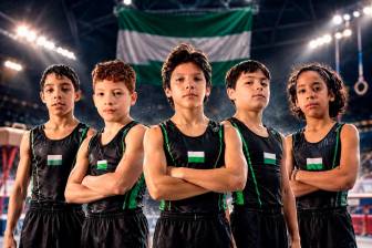 Estos son los cinco gimnastas de Antioquia que buscan ayuda para poder viajar a Bolivia al Suramericano de este deporte. Cada uno requiere recaudar $8 millones para tiquetes, alimentación y estadía. FOTO CORTESÍA 