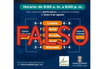 Autoridades en el Valle de Aburrá alertaron sobre la circulación falsa con una supuesta rotación de pico y placa. Pidieron a los ciudadanos no caer en la trampa. 