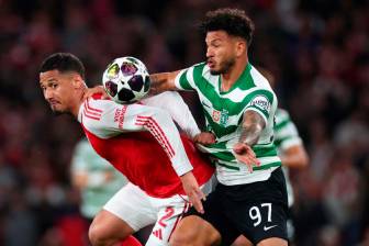 Arsenal se convirtió en el semifinalista de la Champions League al dejar en el camino al Sporting de Lisboa del colombiano Luis Javier Suárez. FOTO GETTY 