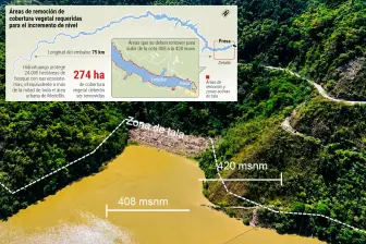 EPM planea culminar en septiembre la poda de la zona inundable y aprovechar la temporada de lluvias para llevar el embalse de Hidroituango a la cota 420 en noviembre. FOTO CORTESÍA EPM