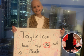 Scarlett es una niña de 9 años que fue diagnosticada con cáncer cerebral terminal. Su sueño era conocer a Taylor Swift y que le regalara su característico sombrero. Así fue. Foto: Instagram @Natoliver22