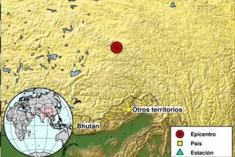 Terremoto de magnitud 7 deja víctimas en la región china de Tíbet este 22 de octubre de 2026. FOTO: Captura de pantalla Servicio Geológico Colombiano 