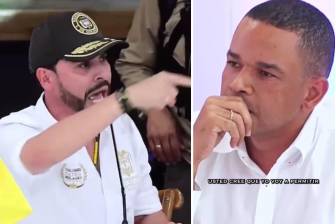 Mirando a los ojos al alcalde de Sincelejo, el presidente Abelardo de la Espriella le dijo directamente sus reparos. FOTOS: Capturas de video 