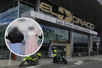La postura rígida y el comportamiento inusual delataron a dos mujeres de nacionalidad venezolana que pretendían abordar un vuelo nacional hacia Cali cargando más de 11 kilos de cocaína y marihuana. FOTO: Colprensa y Policía Metropolitana de Bogotá