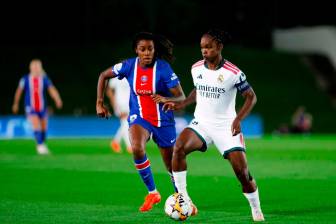 Linda Caicedo luciendo su cinta de capitana del Real Madrid femenino, su nuevo rol en el cuadro Meregue. FOTO GETTY 