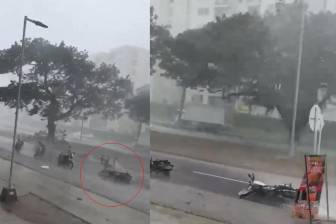 La mayor concentración de afectaciones por el vendaval se registró en el sector de Ciudad Guabinas, en Yumbo. Foto: captura de video redes sociales