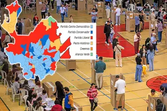  El Centro Democrático fue el partido más votado con 741.000 (32,5% de la participación), mientras el Pacto creció su votación en más de 166.000 votos y será la segunda fuerza. FOTO: EL COLOMBIANO