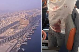 Piloto apuñaló a su compañero en pleno vuelo y tuvieron que aterrizar de emergencia en Arabia Saudí. FOTOS: Capturas de video