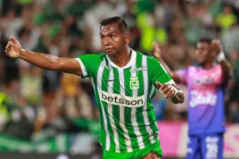 Alfredo Morelos comanda el ataque de Atlético Nacional para el duelo ante Internacional de Bogotá, en el comopromiso que se disputará en el Atanasio Girardot. FOTO MANUEL SALDARRIAGA 