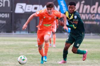 Envigado juega el duelo de ida de la final del Torneo BetPlay ante Real Cartagena en la heróica este lunes. FOTO MANUEL SALDARRIAGA 
