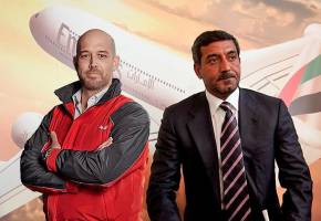 Frederico Pedreira, CEO de Avianca (izq.) y Ahmed bin Saeed Al Maktoum, dueño de Emirates (der.) FOTO EL COLOMBIANO Y EMIRATES