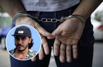 Juan Diego Echavarría Arango, alias Se lo Juro, presunto integrante de la banda El Mesa, es el quinto capturado por la desaparición del ingeniero Andrés Camilo Peláez Yepes (detalle) en 2022. FOTO: COLPRENSA Y CORTESÍA