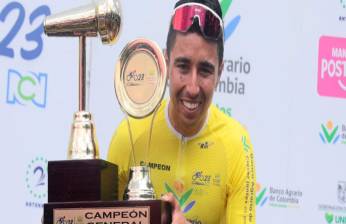 Aldemar Reyes es el campeón del Clásico RCN y ganador de la última etapa en El Escobero. FOTO TOMADA TEAM MEDELLIN 