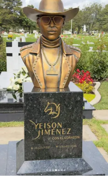 Esta sería la tumba memorial del cantante Yeison Jiménez. FOTO: Tomada de Instagram @alejojimenez1718