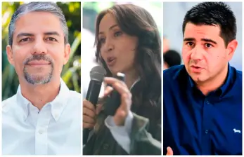 Luis Guillermo Patiño (izq.), Ana Ligia Mora y Simón Molina saldrán de sus cargos en la Alcaldía de Medellín. FOTOS EL COLOMBIANO y Cortesía