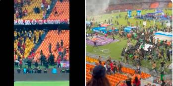 Esstos fueron algunas de las imágenes que vivieron al final del compromiso entre DIM y Atlético Nacional, que dejó como campeón al verde paisa. FOTOS: Capturas de video