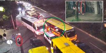 En video quedó grabado el momento en el que al ciudadano le roban el celular por la ventanilla del bus. FOTO Cortesía Alcaldía de Medellín