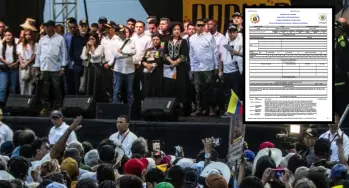 El ‘tarimazo’, fue un evento controversial ocurrido el 21 de junio de 2025, donde el presidente Gustavo Petro compartió escenario con cabecillas de bandas criminales del Valle de Aburrá. FOTO: Julio César Herrera