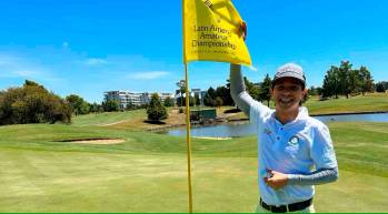 El golfista bogotano Santiago Rivas realizó hoyo en uno en Argentina. FOTO CORTESÍA FEDEGOLF