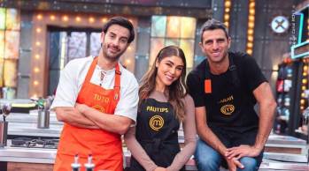 Tuto Patiño, Pautips y Farah en MasterChef Celebrity Colombia. FOTO cortesía RCN